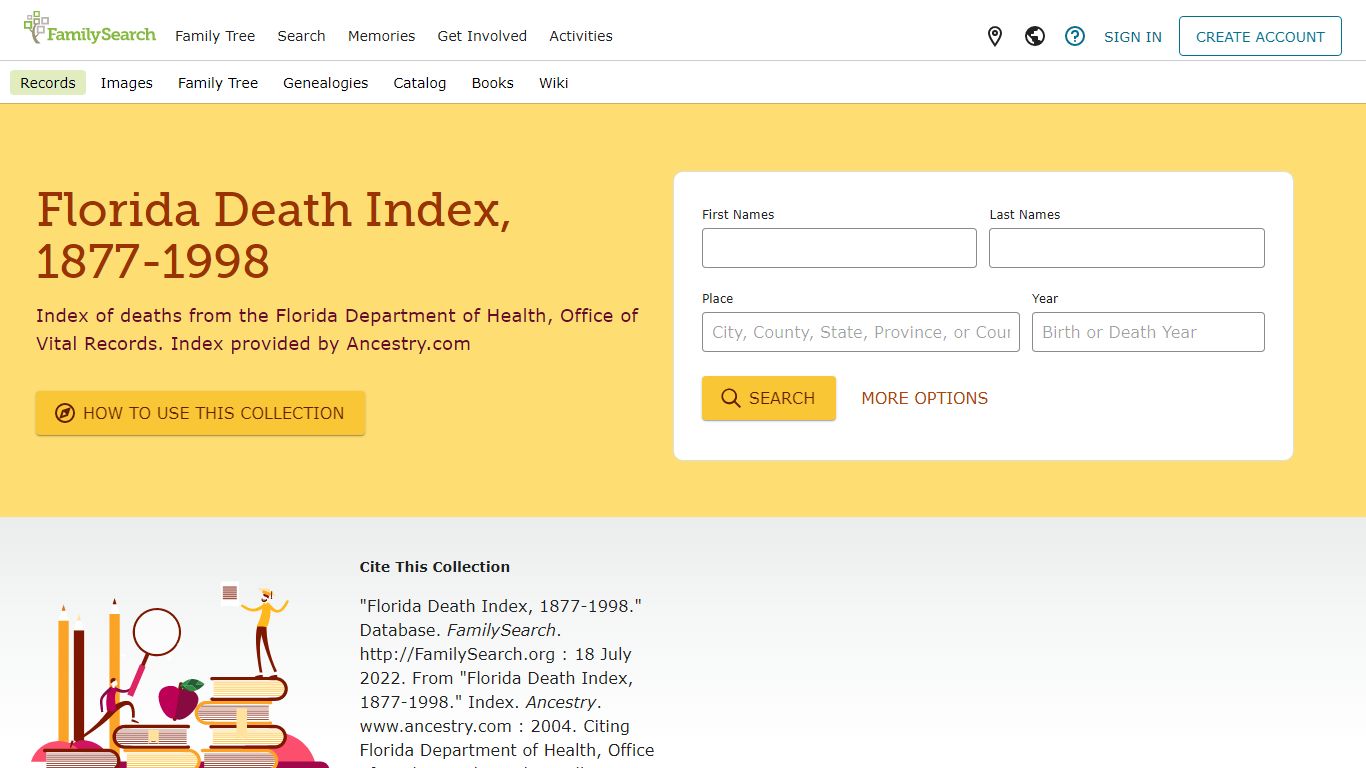 Florida Death Index, 1877-1998 • FamilySearch