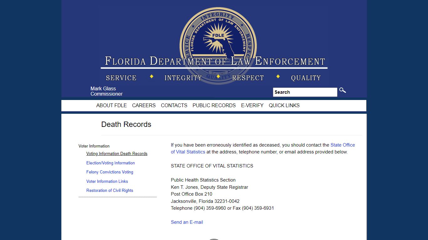 Voting Information Death Records - fdle.state.fl.us